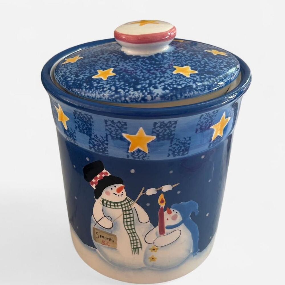1990s Nostalgic Jolly Follies Christmas Snowman Cookie Jar